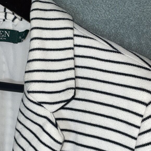 Ralph Lauren Blazer Jacket XL Stripes Minimalist Capsule Corpcore Work Nautical - Picture 5 of 13